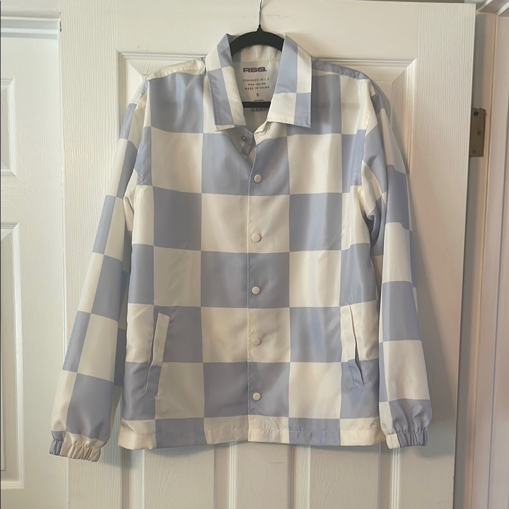 RSQ Blue and White Checkered Lightweight Jacket